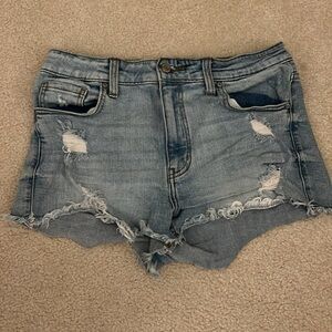 Light-Wash Denim Jean Shorts
